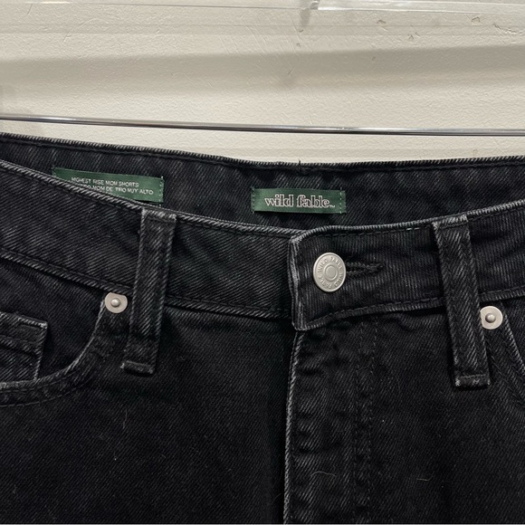 Wild Fable Highest Rise Mom Shorts in Black Cuffed Cotton - Picture 5 of 10